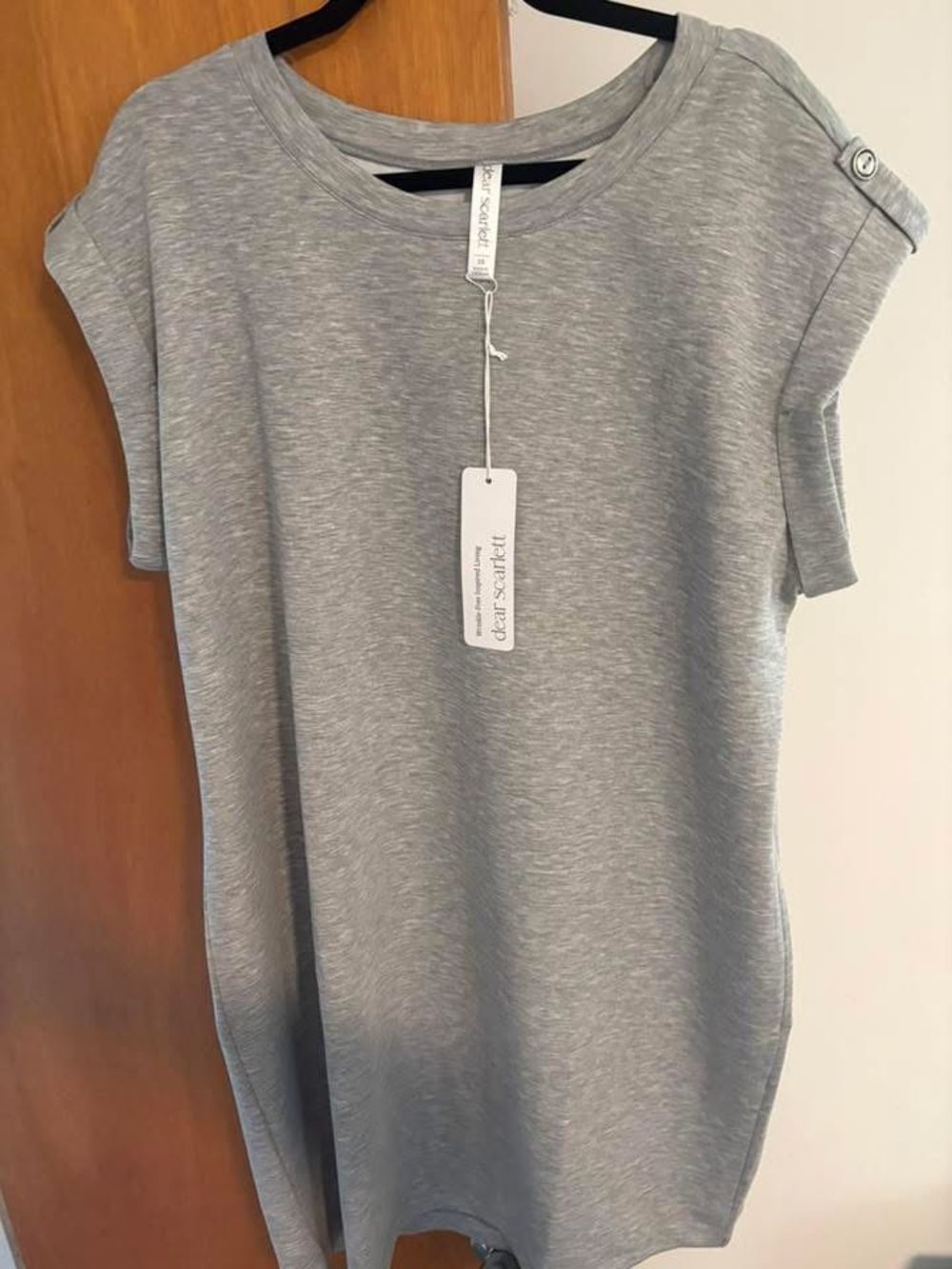 Casual Heather Gray Short Sleeve Tunic Dress